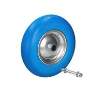 Roue complete de brouette gomme solide pu bleu 4.80/4.00-8 390mm axe 299090026