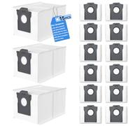 15 Sacs à Poussière pour Dreame L10s Ultra Gen2/Gen3, L50/ L40 Ultra A/AE | 3,2L Sac de Rechange pour Dreame X30/X40/X50/Aqua10 Ultra, L10s/L40s/L50s Pro Ultra, pour Mova E30/V50/E40/Z50/Z60/P50 Ultra