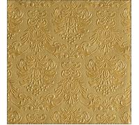 Ambiente Serviettes en papier Elegance 33 cm – Gaufré doré – Lot de 15