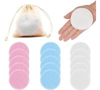 15 Sheets + 1 X Reusable Washable Eco-Friendly Soft Bamboo And Organic Cotton Cleansing Wash Bag Suitable For All Skin Types