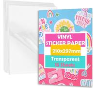 15 Sheets A4 Glossy Clear Vinyl Sticker Paper For Inkjet Printer Self Adhesive Printing Paper Printable Vinyl Stickers For Creating
