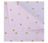 15 Sheets/lot 50 * 70 Cm Gift Wrapping Paper DIY Handmade Craft Star Love Dot Pattern Tissue Floral Packaging Material(Gold-love-Pink)