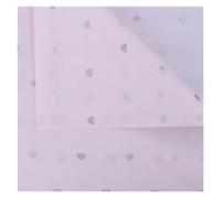 15 Sheets/lot 50 * 70 Cm Gift Wrapping Paper DIY Handmade Craft Star Love Dot Pattern Tissue Floral Packaging Material(Silver-love-Pink)