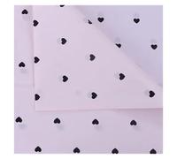 15 Sheets/lot 50 * 70 Cm Gift Wrapping Paper DIY Handmade Craft Star Love Dot Pattern Tissue Floral Packaging Material(Balck-love-Pink)