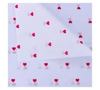 15 Sheets/lot 50 * 70 Cm Gift Wrapping Paper DIY Handmade Craft Star Love Dot Pattern Tissue Floral Packaging Material(Red-love-White)