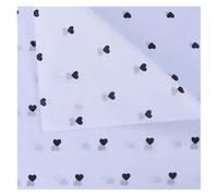15 Sheets/lot 50 * 70 Cm Gift Wrapping Paper DIY Handmade Craft Star Love Dot Pattern Tissue Floral Packaging Material(Black-love-White)