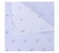 15 Sheets/lot 50 * 70 Cm Gift Wrapping Paper DIY Handmade Craft Star Love Dot Pattern Tissue Floral Packaging Material(Silver-love-White)