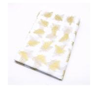 15 Sheets/lot 50 * 70 Cm Gift Wrapping Paper DIY Handmade Craft Star Love Dot Pattern Tissue Floral Packaging Material(Leaves-Gold)