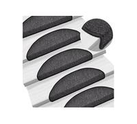 Tapis D'escalier 15 Pcs Anthracite 56x17x3 Cm