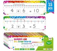 15 Tableaux Effaçables à Sec avec Lignes Numériques, Tableau Recto Verso Inscriptible et Effaçable, 0-10 sur un Côté & 0-20 sur l’Autre Côté Tableau Blanc de Mathématiques pour la t la Maison