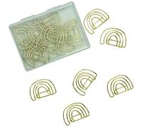 15 trombones métalliques dorés pour bullet journal et carnets de notes - adorables clips papier pour le bureau à domicile et l'université - motif arc-en-ciel - set 4
