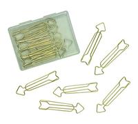 15 trombones métalliques dorés pour bullet journal et carnets de notes - adorables clips papier pour le bureau à domicile et l'université - motif flèche - set 3