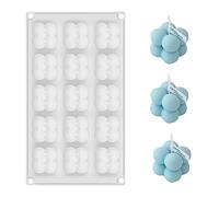 15 Trous Moules à Bougies,3D Moule en Silicone,Bougie en Silicone 3D,Moule à Moule,Moule en Silicone 3D à couler,Moule à Bougie en Cire de Soja pour Fabrication de Bougies, Savon, Chocolat Fondant
