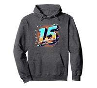15 & Unstoppable: Cadeau d'anniversaire pour Adolescents Sweat à Capuche, Unisexe pour Adultes, Chiné Foncé, XL