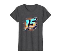 15 & Unstoppable: Cadeau d'anniversaire pour Adolescents T-Shirt, Femme, Chiné Foncé, XS
