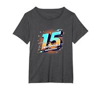 15 & Unstoppable: Cadeau d'anniversaire pour Adolescents T-Shirt, Femme Grandes Tailles, Chiné Foncé, 1X