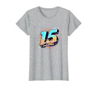 15 & Unstoppable: Cadeau d'anniversaire pour Adolescents T-Shirt, Femme, Gris Chiné, XXL