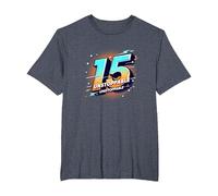 15 & Unstoppable: Cadeau d'anniversaire pour Adolescents T-Shirt, Homme Grandes Tailles, Bleu Chiné, 5X Tall
