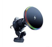 15 W magnétique sans fil avec lumière de respiration RVB pour sortie de climatisation de voiture et appareils compatibles