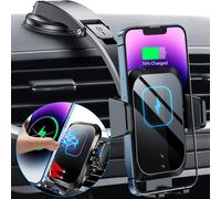 15 W Qi Car Induction Charger, [Auto Open/Close Even The Power Is Off] Car Phone Holder Induction [2 In 1 360° Rotation] Wireless Charger For Iphone 16/15/14/13, Samsung Huawei