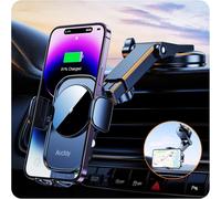 15 W Qi Induction Car Phone Holder, Fast Wireless Car Accesory, Fast Automatic Suction Cup For Iphone 12/13/14/15/16 Pro Max Mini Plus (Suction Cup) (Black)