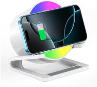 15 W Wireless Charger With Bluetooth Speaker Music, Qi Induction Charger Stand With Touch Sensitive Bedside Lamp, Teen, Mother, Birthday, Christmas Gift Idea