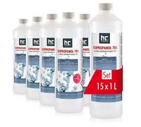 15 X 1 L Alcool Isopropylique 70% (IPA) de Höfer Chemie - Parfait Comme Solvant et Dégraissant - Cleaner pour Ongles, Nettoyant pour Écran, Dégraissant