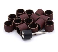 15 x Manchon abrasif Enregistrement + 1 x Mandrin 13 x 12,5 mm Grain 80 pour Dremel, Proxxon Accessoire Outil multifonction Lot de 10 rouleaux ponceurs Manchons abrasifs