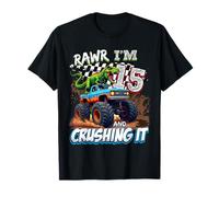 15 Year Old Boys 15th Birthday Monster Truck Dinosaur T-Rex T-Shirt