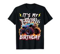 15 Year Old Boys Monster Truck It's My 15th Birthday Party T-Shirt