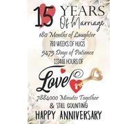 15 Years Of Marriage: Funny 15th couple wedding anniversary gift for both, her and him, lined Notebook, 100 pages, 6 in x 9 in (15.2 x 22.9 cm)