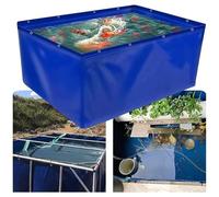 150 * 100 * 50cm,Piscine en Sac Plastique Étanche, Bassin en PVC avec Vanne De Vidange, Bassin D'aquarium, Bassin À Poissons Pliable en Toile pour L'approvisionnement en Eau d'urgence