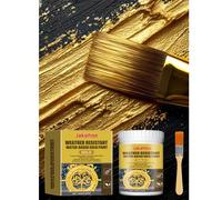 150/300ml Peinture dorée à base d'eau résistante aux intempéries - Convient pour les applications décoratives intérieures et extérieures sur diverses surfaces de matériaux. Imperméable et résistante à