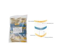 150/300PCS Metal Film Resistor Assortment Kit 1/2W 2W Resistance 1% 30Kinds Each 5/10PCS 0.1R~750R 1K~820K Ohm Resistors NWPNLXEA(2W-1K-820K-150PCS)