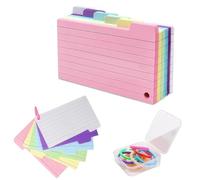 150 Cartes de Révision Perforées - Fiches d'Index Lignées avec 8 Anneaux de Reliure - Idéales pour la Prise de Notes, l'Étude et le Travail
