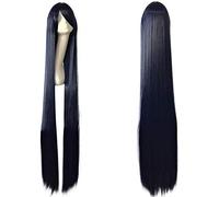 150 CM 60 `` longue perruque de cosplay droite 20 couleurs blonde bleu rose argent perruque cheveux synthétiques femmes Cosplay Party commun 150 cm perruques perruque bleu marine commune 01