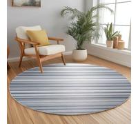 150 cm Minimalist Tapis Rond Salon, Lignes Horizontales modèle Tapis de Sol Antidérapant pour Salon Chambre Cuisine Balcon Terrasse Salle à Manger Intérieur Extérieur, Gris