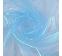 150 cm x 5 m Tissu en organza à coudre - Touche délicate - Tulle fin - Tissu décoratif et léger - Brillant - Paillettes - Organza - Tulle pour rideaux, nappes, écharpes - Bleu ciel
