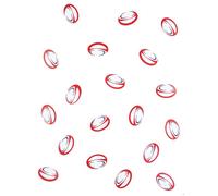 150 Confettis de table Ballons de Rugby rouge et bleu