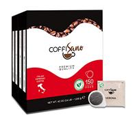 150 Dosettes de Café Compostables CoffiSano Espresso Italien, Compatibles avec Machines à Café ESE 44 mm - Boissons Mélange Verona, Expresso Doux et Léger