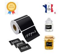 150 Étiquettes Cuisine Haute Qualité En Noir Mat Pour Pots Et Bocaux. Etiquettes Autocollantes Vierges En Format Ardoise Pour Boît