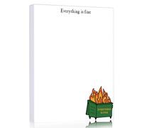 150 feuilles « Everything Is Fine » - Bloc-notes amusants pour collègues, cadeaux - Bloc-notes de liste de choses à faire - Bloc-notes de papier à lettre - Fournitures de papeterie - 15 x 20 cm
