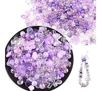 150 g (170 à 230 pièces) de perles esthétiques en acrylique assorties pour la fabrication de bijoux en forme de fleur, cœur, étoile, papillon, nœud en vrac,