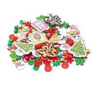 150 Mélange de boutons plats en Résine et bois Thème de Noël Travaux manuels Création de cartes Décorations