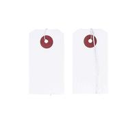 150 mini étiquettes blanches avec fil métallique 3 x 5,5 cm -
