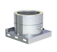 Ø 150 mm conduit de cheminee plaque de base fixation au mur avec purge de condensat a cote