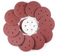 150 mm Disques Abrasifs, 100 Pièces Rond Disque de Ponçage à 8 Trous de Différentes Tailles Papier Poncer pour Ponceuse Excentrique (180 Grain)