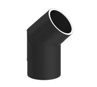 Ø 150 mm Tuyau de poêle double paroi Jeremias ISO-Line Coude 45° avec trappe Noir