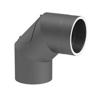 Ø 150 mm Tuyau de poêle double paroi Jeremias ISO-Line Coude 90° avec trappe Gris