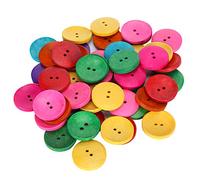 150 Pcs 30mm Dia Bouton De Couture En Bois Bol Forme Artisanat Boutons Assortis Boutons De Couture En Bois 2 Trous Multicolore DIY Vêtements Artisanat Fournitures